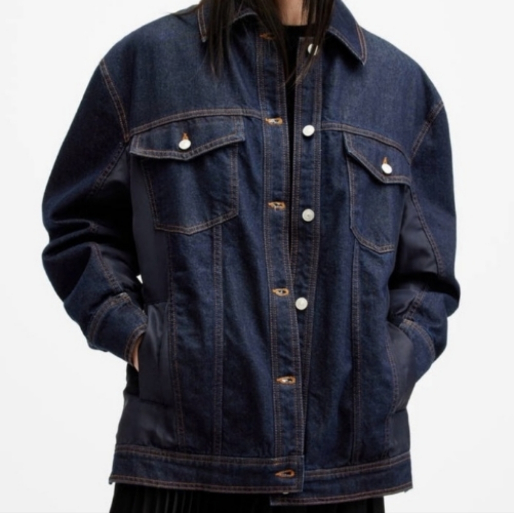 Goodfellow & Co Dark Blue Denim Trucker Jacket Size M
